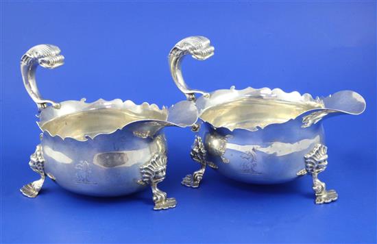 A pair of late Victorian silver sauceboats, 30.5 oz.